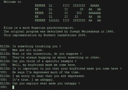 ELIZA conversation